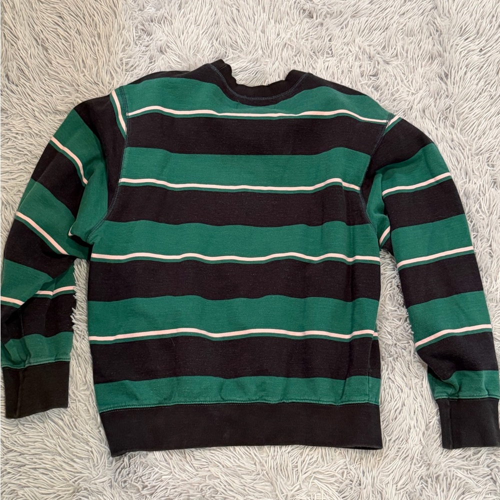 Women's Urban Outfitters Green, Navy and Pink Striped Crewneck Sweater - Picture 4 of 8
